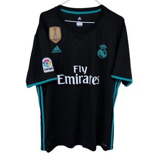 Black Adidas Real Madrid FIFA Champions 2016 Soccer Jersey Shirt XL‎ LaLiga